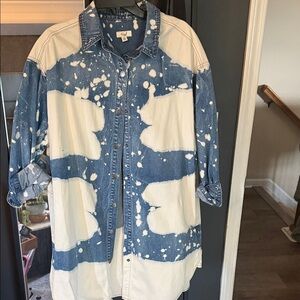 Blue and White oversized Denim Shirt